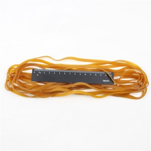 Manufacturers custom lengthened and widened rubber bands yellow transparent high elasticity not easy to break over size rubber bands