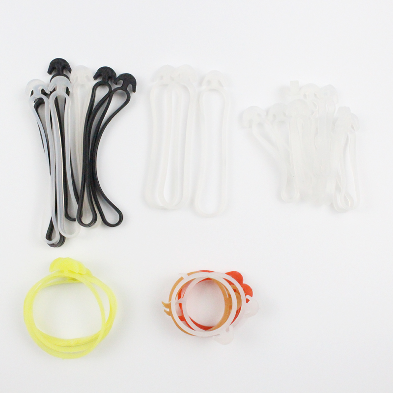 The manufacturer produces and sells hook-shaped rubber bands and can customize natural rubber rubber bands