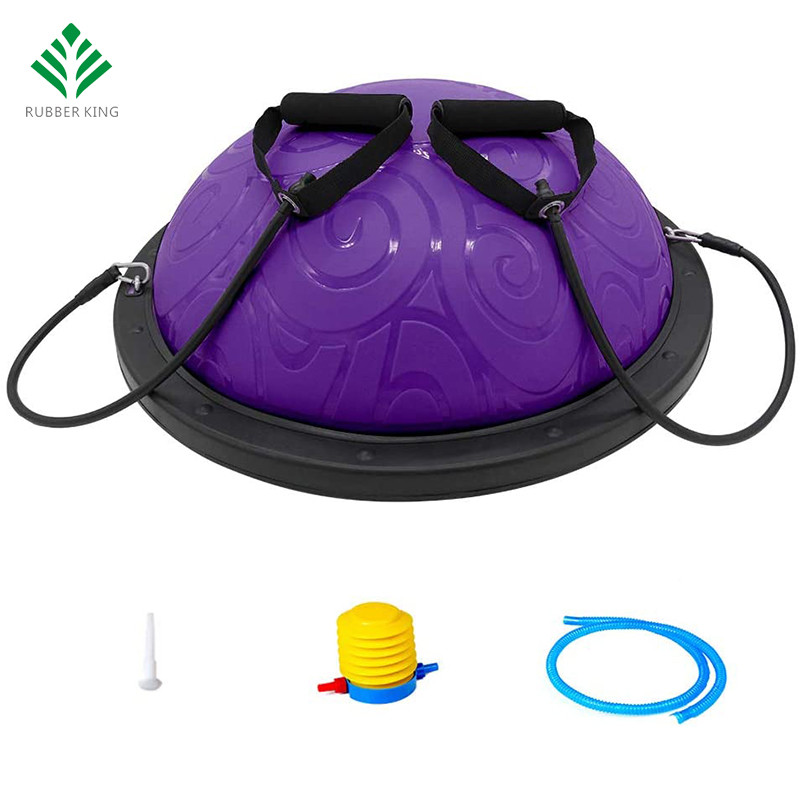 Half Ball Balance Trainer with Straps Yoga Balance Ball Anti Slip for Core Training Home Fitness Strength Exercise Workout Gym